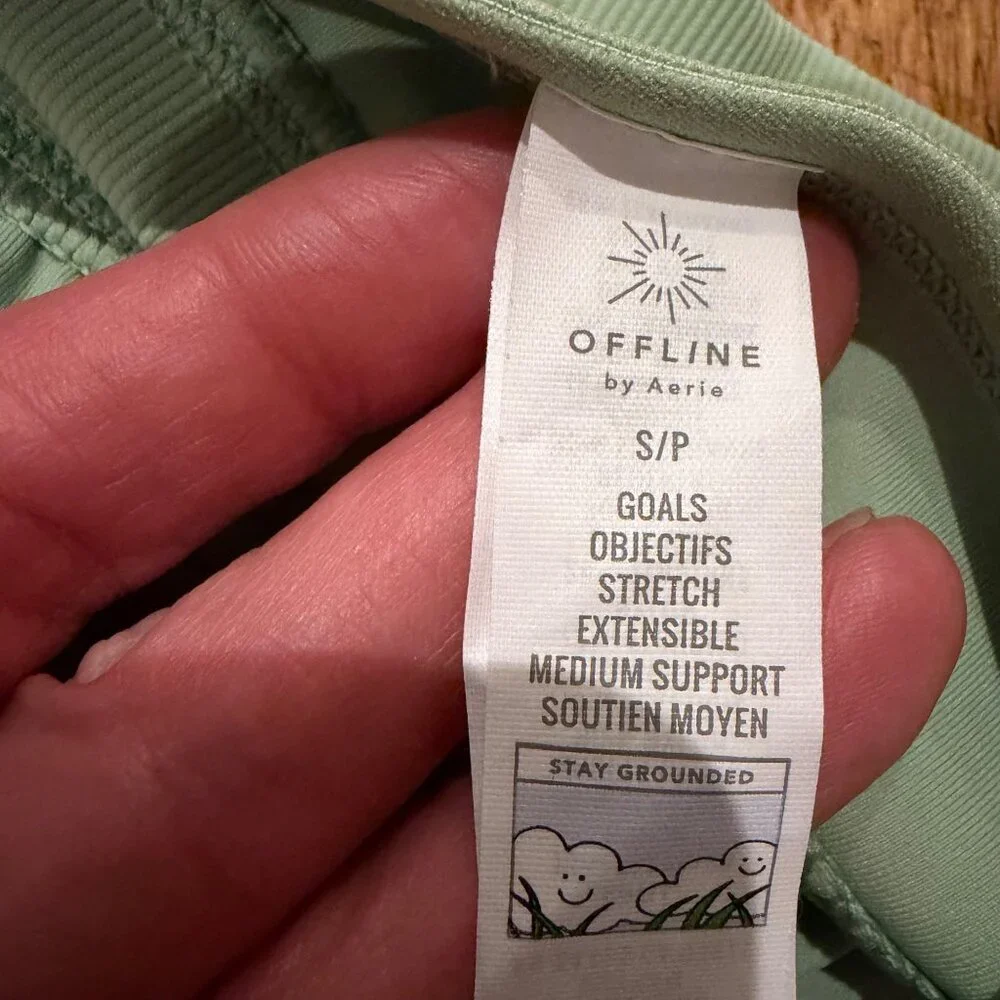 AERIE WOMENS SAGE GREEN SPORTS BRA SMALL